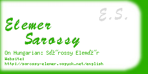 elemer sarossy business card